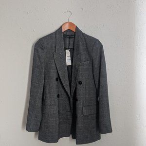NWT Zara Plaid Boyfriend Blazer